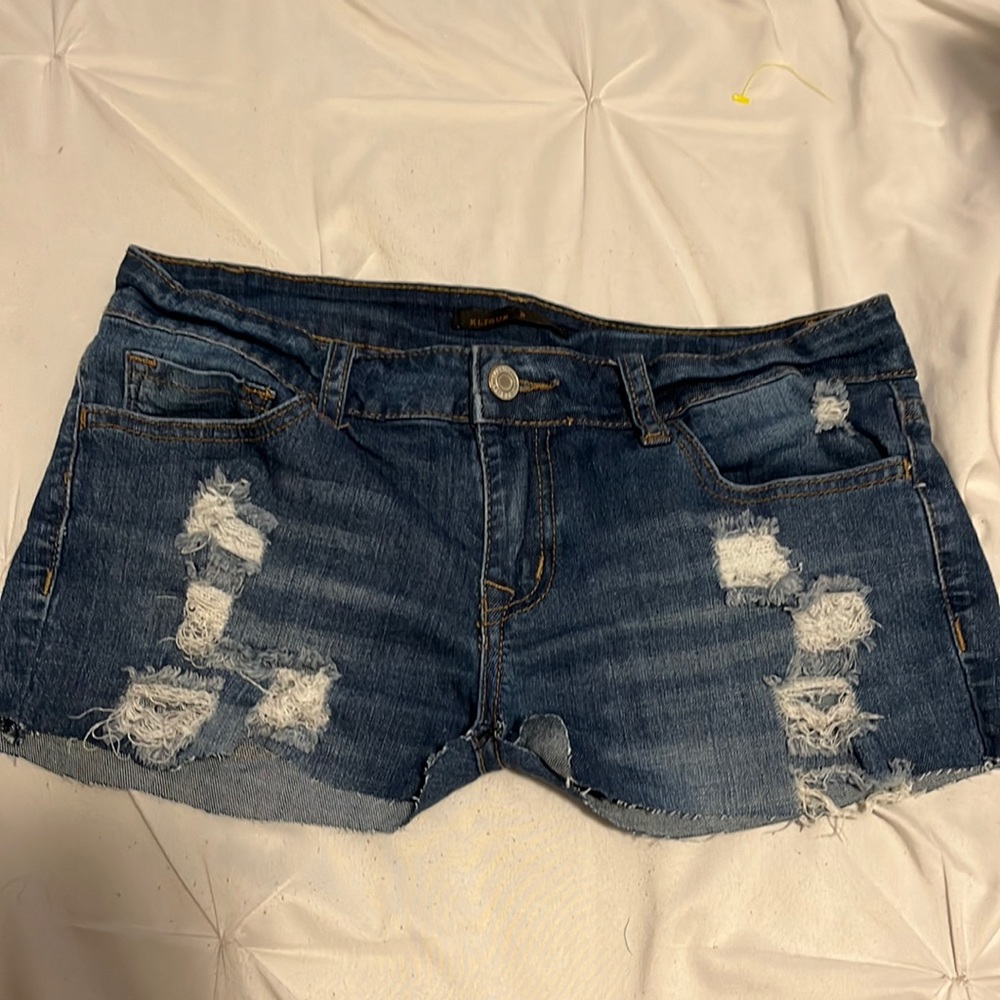 Navy blue jean shorts